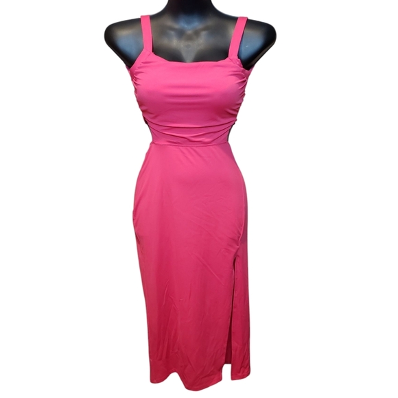 Halara Red Midi Dress With Slit XS - Picture 1 of 6